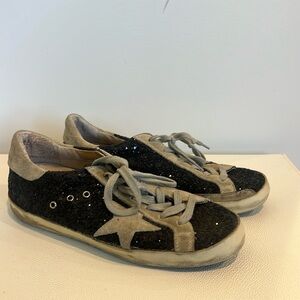 Golden Goose black silver superstar sneakers size 38